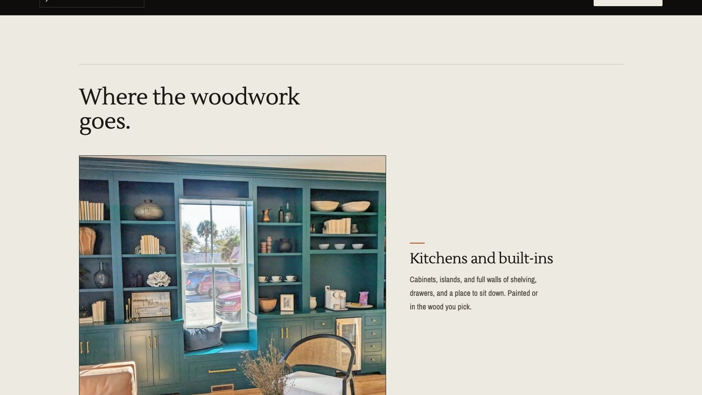 The what we build section of the new homepage