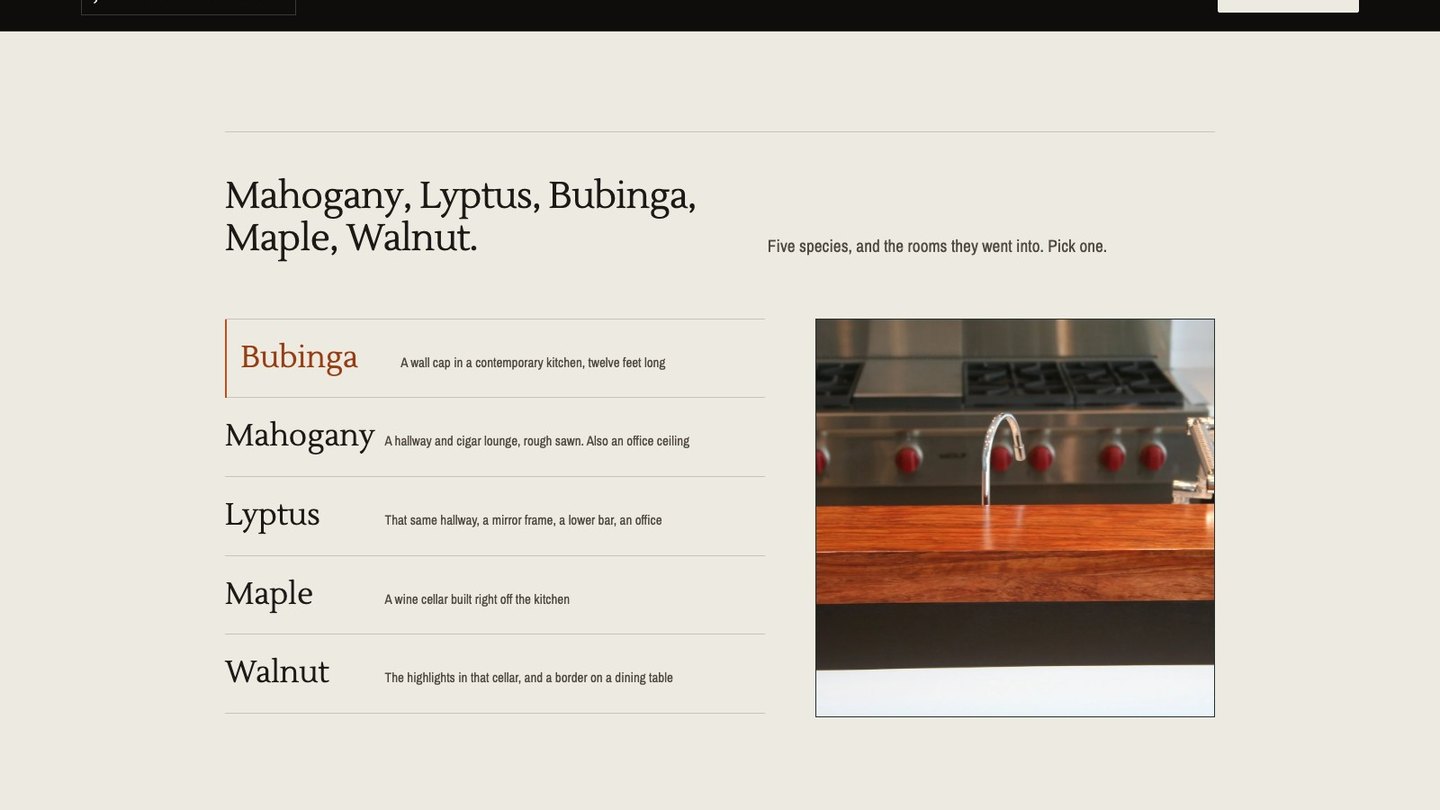 The materials register section of the new homepage